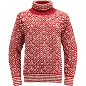 Devold Of Norway Svalbard Wool High Neck Pullover Rot S Herren,Damen Rot S