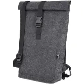 Stop & Go STOP Rolltop-Notebook-Rucksack RPET-Filz dunkelgrau