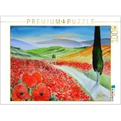 CALVENDO Puzzle Toskanamohnlandschaft | 1000 Teile Lege-Größe 64x48cm Foto-Puzzle für glückliche Stunden