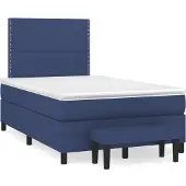 Syfax Boxspringbett mit Matratze Blau 120x190 cm Stoff