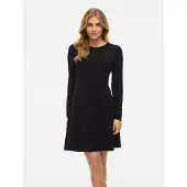 Vila Strickkleid "VICOMFY A-LINE O-NECK KNIT DRESS - NOOS" Materialmix, normal geschnitten