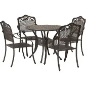 vidaXL Möbel 5-teiliges Gartendining-Set aus bronzefarbenem Gusseisen - Gartenstühle 3334700