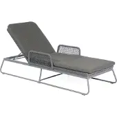 SonnenPartner Poison Loungeliege Gartenliege Alu mit Polyrope dunkelgrau mit Auflage