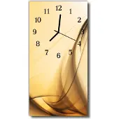Tulup Glasuhr Wanduhr Küchenuhr Echt-Glas 30x60 Abstrakt Beige