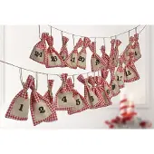 Hi Adventskalender Weihnachten Kalender Advent rot/weiß karierten