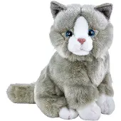 Uni Toys Katze Lilly sitzend grau weiß 30 cm Uni-Toys Kuscheltier