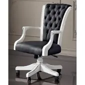 AEA Bürostuhl Holz Chefsessel Chesterfield italienische Möbel Drehstuhl Sessel Stuhl
