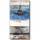 Tulup Glasuhr Wanduhr Küchenuhr Echt-Glas 30x60 Boden Mehrfarbig