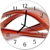 Tulup Glasuhr Wanduhr Küchenuhr Echt-Glas 30fi cm Abstrakte Linien rot