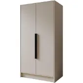 MargaretHadas24 Margaret Hadas24 Drehtürenschrank Goya I 100 cm (kaschmir, schwarze Griffe) Kleiderschrank, Push-to-Open, großer Stauraum, Regale, Kleiderstangen
