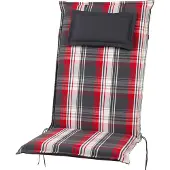 Sun Garden Auflage Hochlehner Donau 90541-700 rot-anthrazit kariert 119x50x7 cm