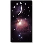 Tulup Glasuhr Wanduhr Küchenuhr Echt-Glas 30x60 Kosmos Mehrfarbig