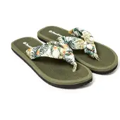 Brasileras Damen Zehensandalen mit rutschfester Sohle bequem schuhe strand/schwimmbad/stadt militärgrün 41 EU - UBHIS