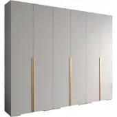 MEBLE KRYSPOL Inova 1 Schrank - 236,7x300x47cm - Weiß Weiß Gold