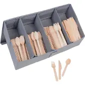 Gräwe Einwegbesteckset aus Holz 600-tlg., für 200 Personen, inkl. Besteckbox