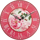Abc HOME | Wanduhr Rosen | Quarzuhrwerk | batteriebetrieben | 30 cm Ø