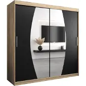 MEBLE KRYSPOL Kleiderschrank, Schiebetürenschrank Schlafzimmer, Schrank mit Spiegel ELYPSE 200 cm