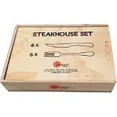 Solex Lena Besteckset Steakbesteck 12 teilig für 6 Personen inklusive Holzbox