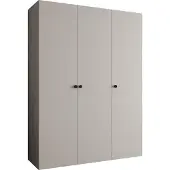 MEBLE KRYSPOL Schrank 150x202x52 cm mit Kleiderstange, 3xTür, PARMA, Kaschmir, Griff Schwarz