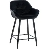 CLP Barhocker Gibson Samt, Sitzhöhe 76 cm | Farbe schwarz