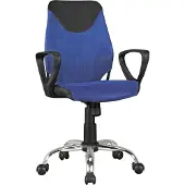 FineBuy Kinder-Schreibtischstuhl Blau TERNI für Kinder ab 6 mit Lehne Kinder-Drehstuhl Kinder-Bürostuhl ergonomisch Jugendstuhl höhenverstellbar