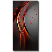 Tulup Glasuhr Wanduhr Küchenuhr Echt-Glas 30x60 Muster Mehrfarbig