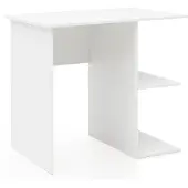 Wohnling Computertisch WL5.757 Weiß Schreibtisch 82 x 60 x 76 cm Kleiner Laptop PC Tisch Büro ohne Rollen Bürotisch mit Ablage Arbeitstisch Klein
