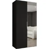 MEBLE KRYSPOL , Kleiderschrank, Schrank 100 cmx202x52, Schwarz, Kaschmir