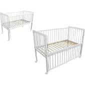 Micoland Kinderbett / Beistellbett / Babybett 2in1 120x60cm weiß