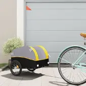 vidaXL Fahrradanhänger Lastenanhänger Transportanhänger Schwarz und Gelb 30 kg Eisen 94120