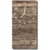 Tulup Glasuhr Wanduhr Küchenuhr Echt-Glas 30x60 Holz Braun