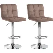 CLP 2er Set Barhocker Peru Samt chrom braun