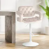 CLP Barhocker Dublin Samt weiß creme