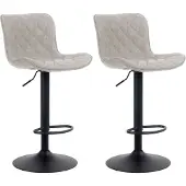 CLP 2er Set Barhocker Emma Stoff taupe