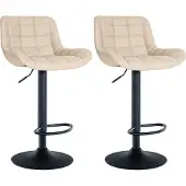 CLP 2er Set Barhocker Tover Kunstleder creme