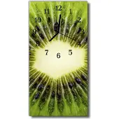 Tulup Glasuhr Wanduhr Küchenuhr Echt-Glas 30x60 Kiwi Grün