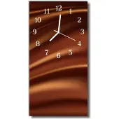 Tulup Glasuhr Wanduhr Küchenuhr Echt-Glas 30x60 Muster Braun
