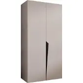 MEBLE KRYSPOL Schrank 100x202x52 cm mit Kleiderstange, 2xTür, PIANO, Kaschmir, Griff Schwarz
