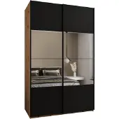 MEBLE KRYSPOL LUX 4 Schrank - 245,5x150x64cm - Artisan, Schwarz, Schwarz