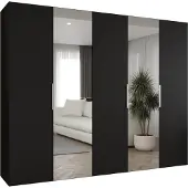 MEBLE KRYSPOL , Kleiderschrank, Schrank 250 cmx202x52, Schwarz, Kaschmir