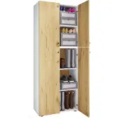 VCM Holz Kleiderschrank | Schrank mit 5 Fächern und Drehtüren | Maße ca. B. 70 x H. 184 x T. 40 cm – Lona