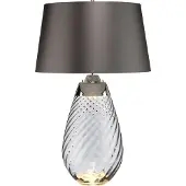 Elstead Lighting Elstead Lena Tischleuchte E27 74cm Rauchgetöntes Glas, Schiefer Farbton Schiefer