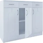 VCM Holz Kommode | Sideboard mit Drehtüren und Schubladen | Maße ca. H. 89 x B. 105 x T. 36 cm - Balia