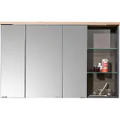 Die Möbelfundgrube Spiegelschrank grau - Eiche 110 cm Beleuchtung - MEMPHIS