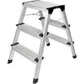 Lex Aluleiter Leiter Trittleiter Haushaltsleiter klappbar 3-stufig 44x62x61cm