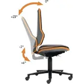 BIMOS Arbeitsdrehstuhl Neon mit Rollen grau Sitz-H430-600mm Synchrontechnik - 9573-9999-3278