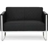 Hjh OFFICE ARUBA STEP | 2-Sitzer - Lounge Sofa Schwarz
