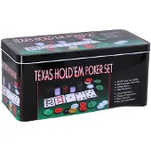 Sans marque KiddyGo Poker-Set - Spielmatte und 200 Chips im Behälter für Kinder