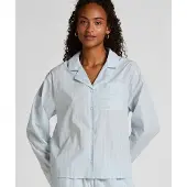 Hunkemoller Gestreifte Jacke aus gewebter Baumwolle Blau