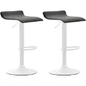 CLP 2er Set Barhocker Dyn V2 Kunstleder höhenverstellbar und drehbar schwarz Gestell Farbe weiß
